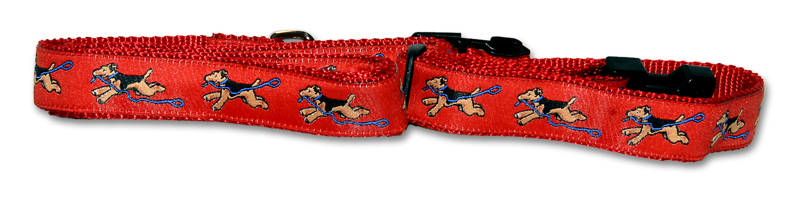 Dog Ink Collars Airedale Red